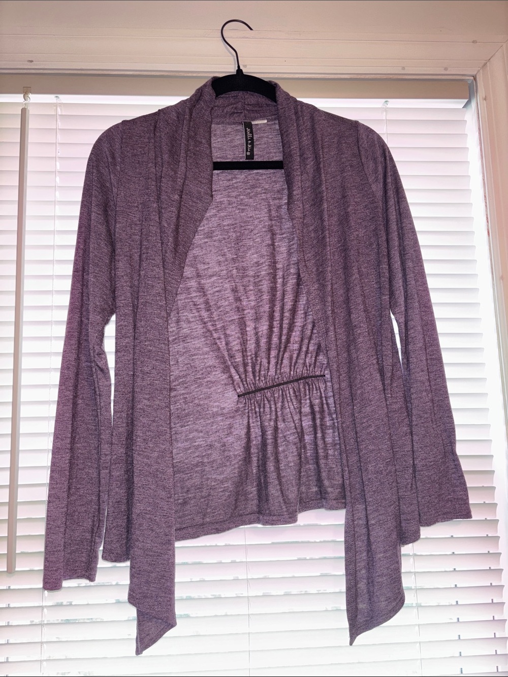 Molli And Mia Open-Front Cardigan in Plum